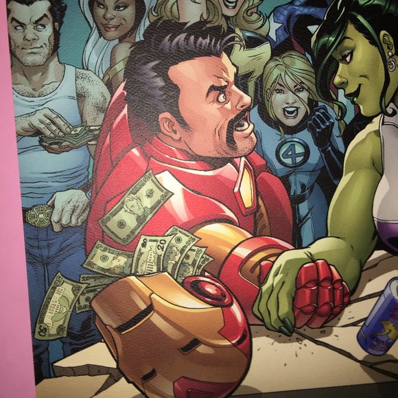 NEW, SIGNED Iron-Man Vs She-Hulk Print - Picture 3 of 8